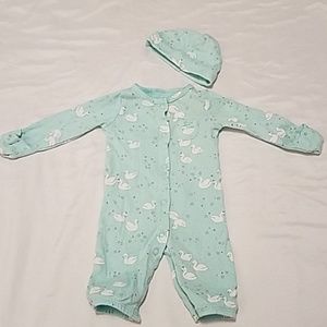 Newborn Convertible Pajama and Hat